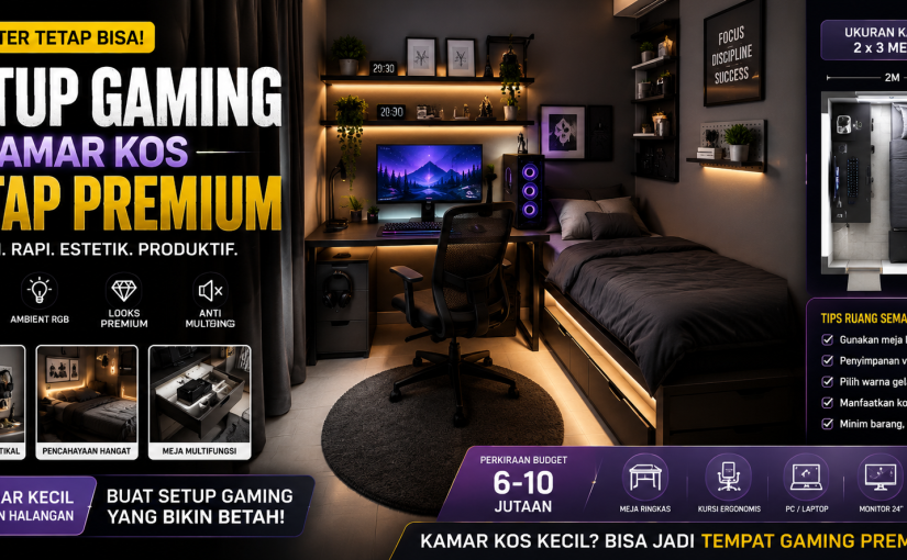Rahasia Setup Gaming Kamar Kos 2×3 Tetap Premium